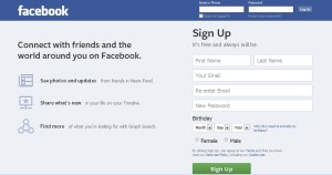 Facebook home page